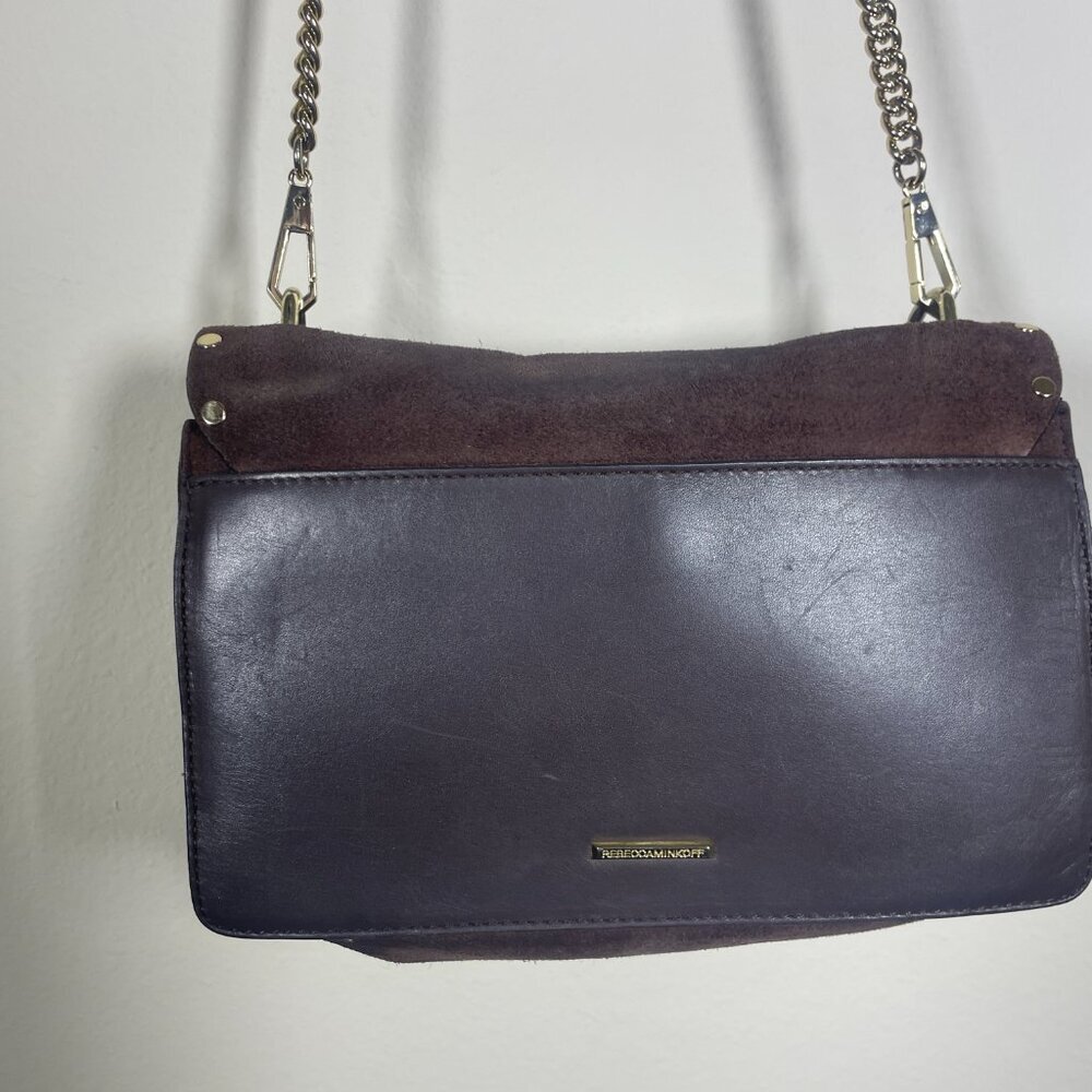 Rebecca Minkoff Women's Suede Leather Crossbody Square Bag Purse Travel! - Picture 5 of 9